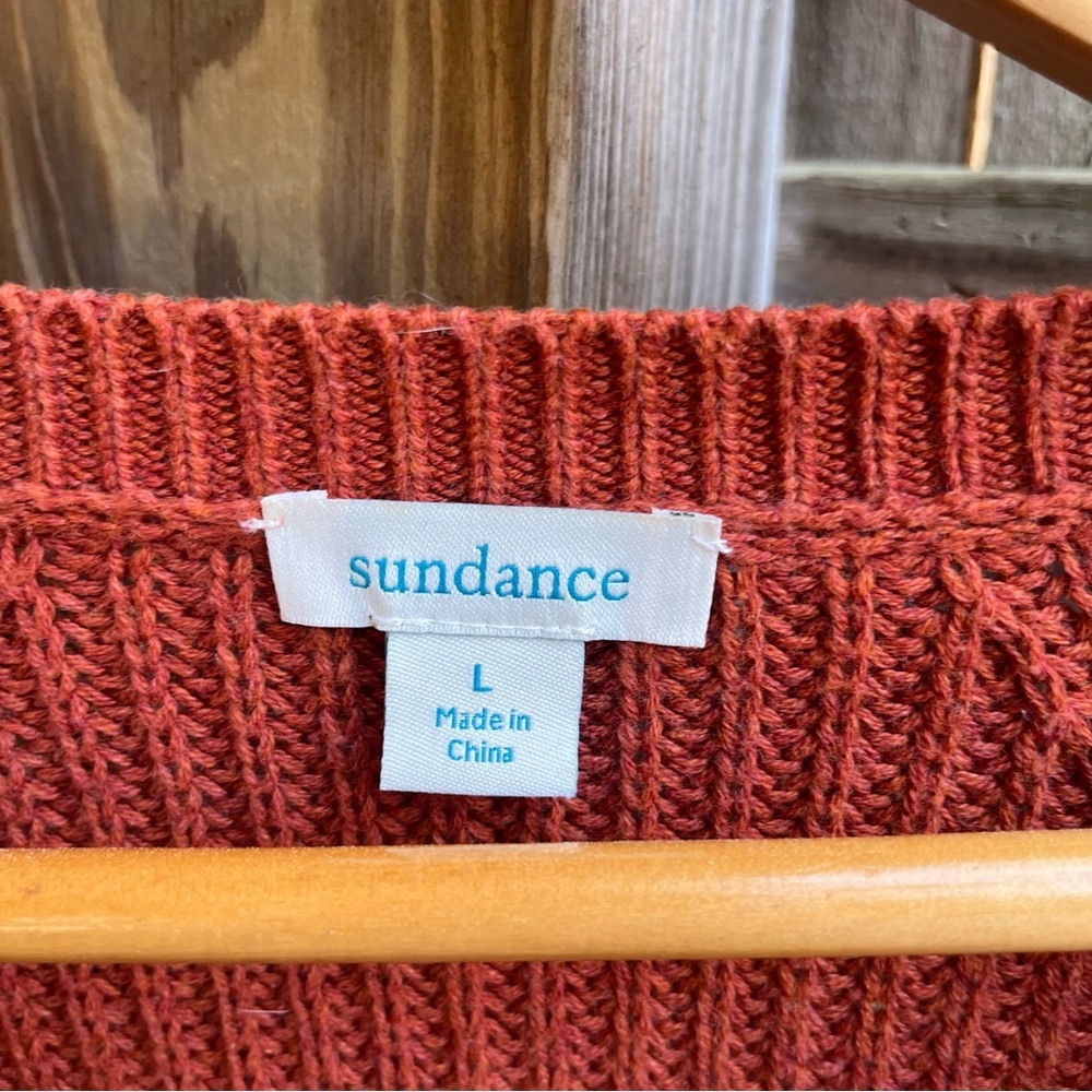 Sundance Burnt Orange Side-tie Pullover Sweater 100% Cotton - Picture 2 of 5